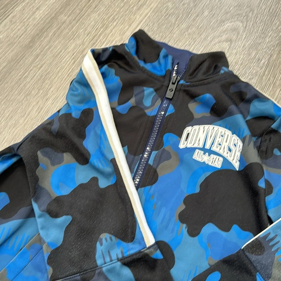 Kid's Blue Zip Up Converse Athletic Track Jacket Size 7 - Picture 3 of 8